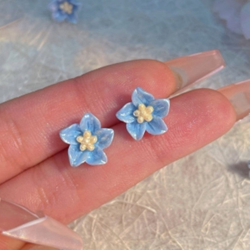 Blue Flower Studs detail