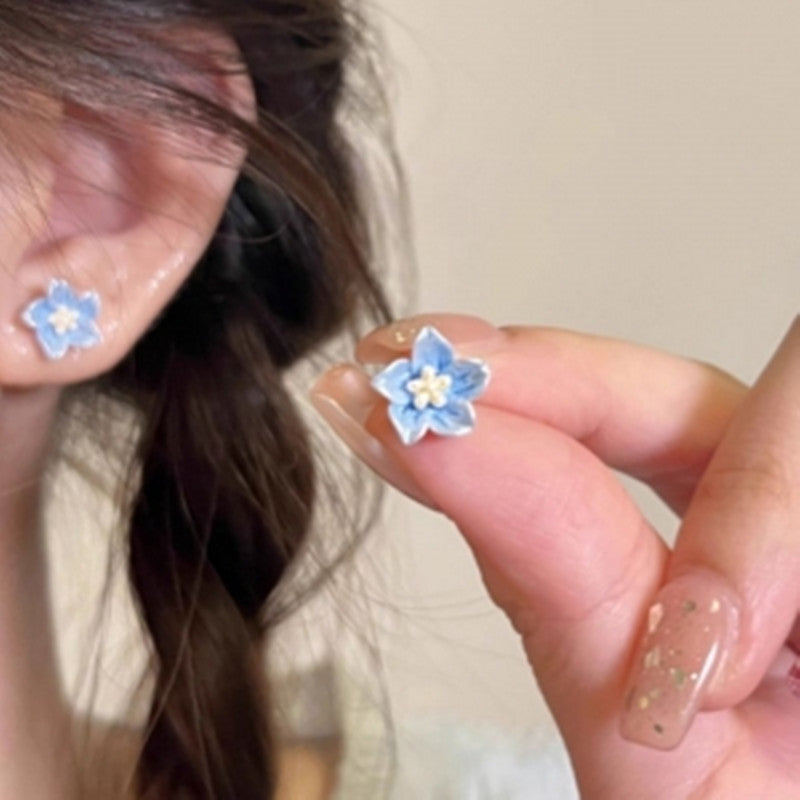 Blue Flower Studs