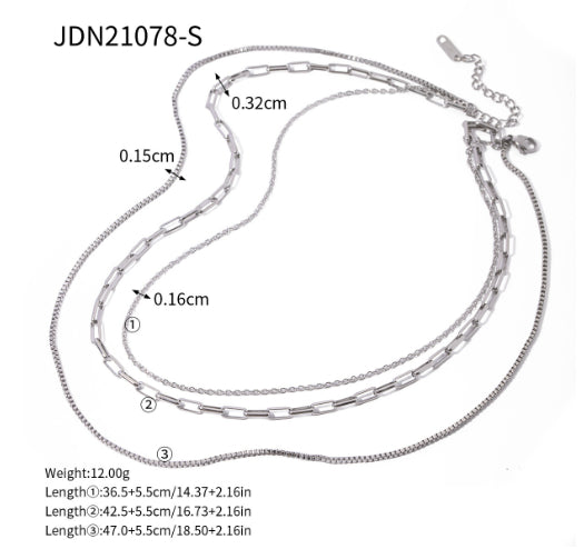 Two-Road Layered Chain Silver